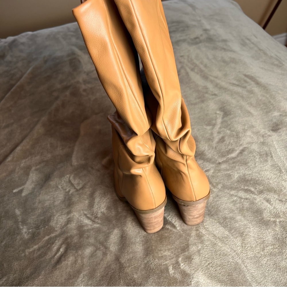 Sz 10 | NWOT Dolce Vita 'Numbra' Light Brown Slouchy Tall Knee High Heel Boots - Picture 9 of 17